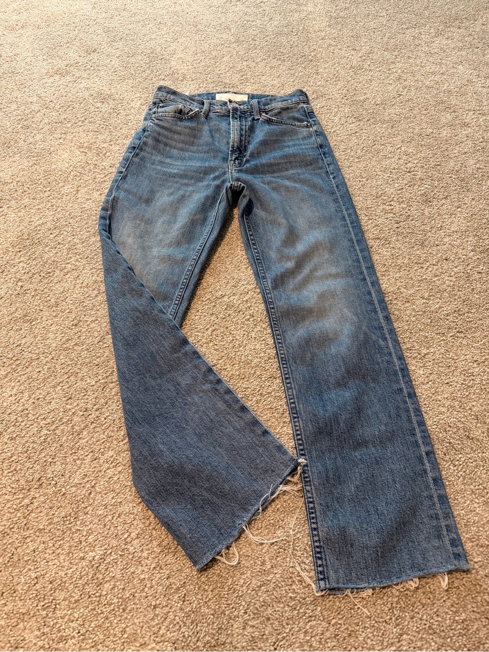 MOTHER Superior Jeans High Waisted Ankle Rider Running with Scissors